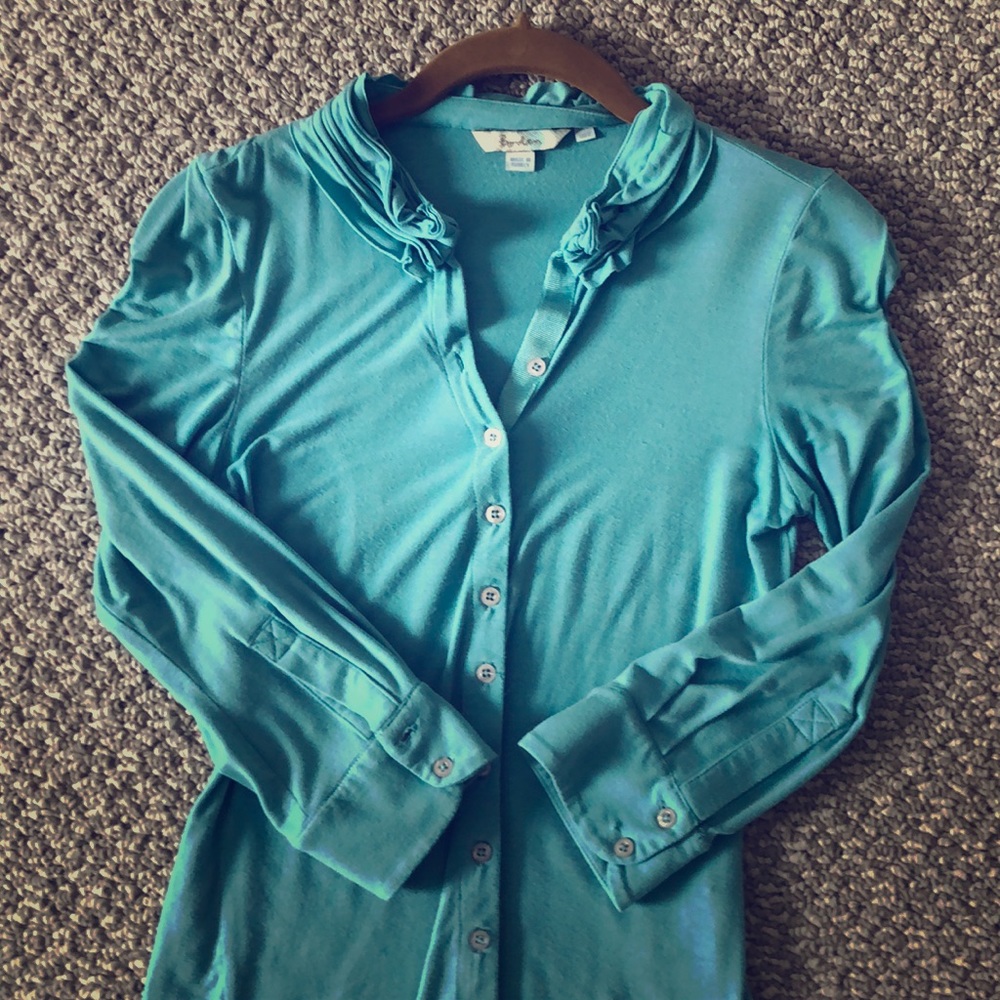 Boden Teal Viscose Top size 2